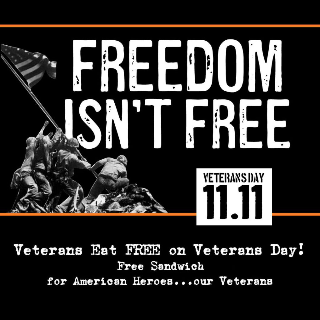 Mission BBQ Veterans Day Free Sandwich Military Veterans Discounts